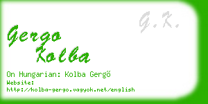 gergo kolba business card