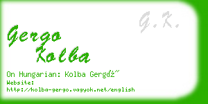 gergo kolba business card